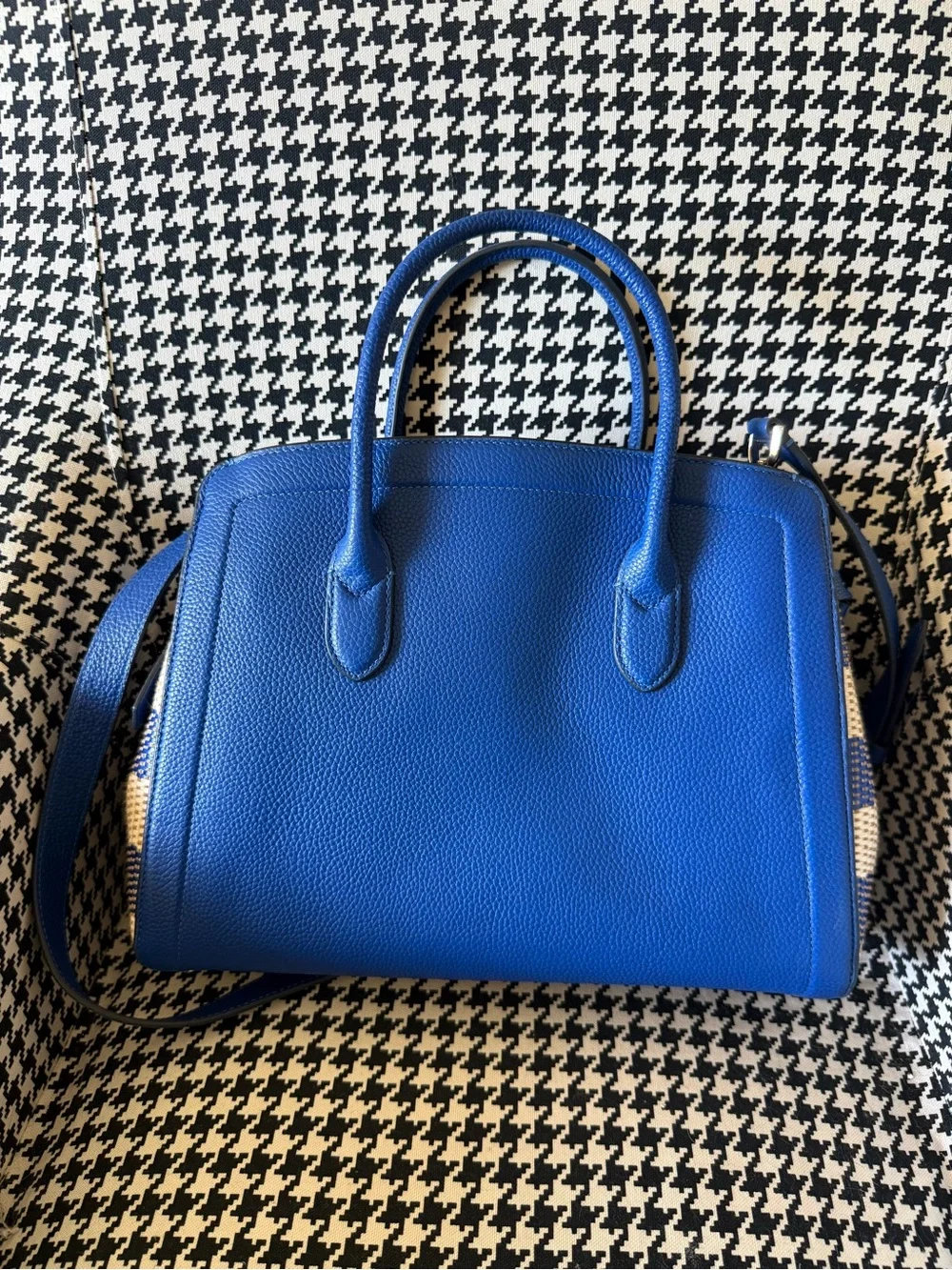 Kate Spade- Classic Blue Leather Striped Woven Knott